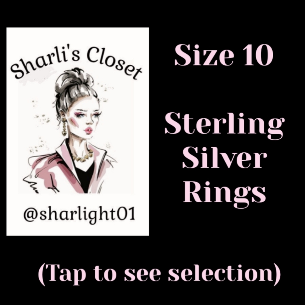 NEW Size 10-10.5 Genuine Sterling Silver Rings - Picture 2 of 6